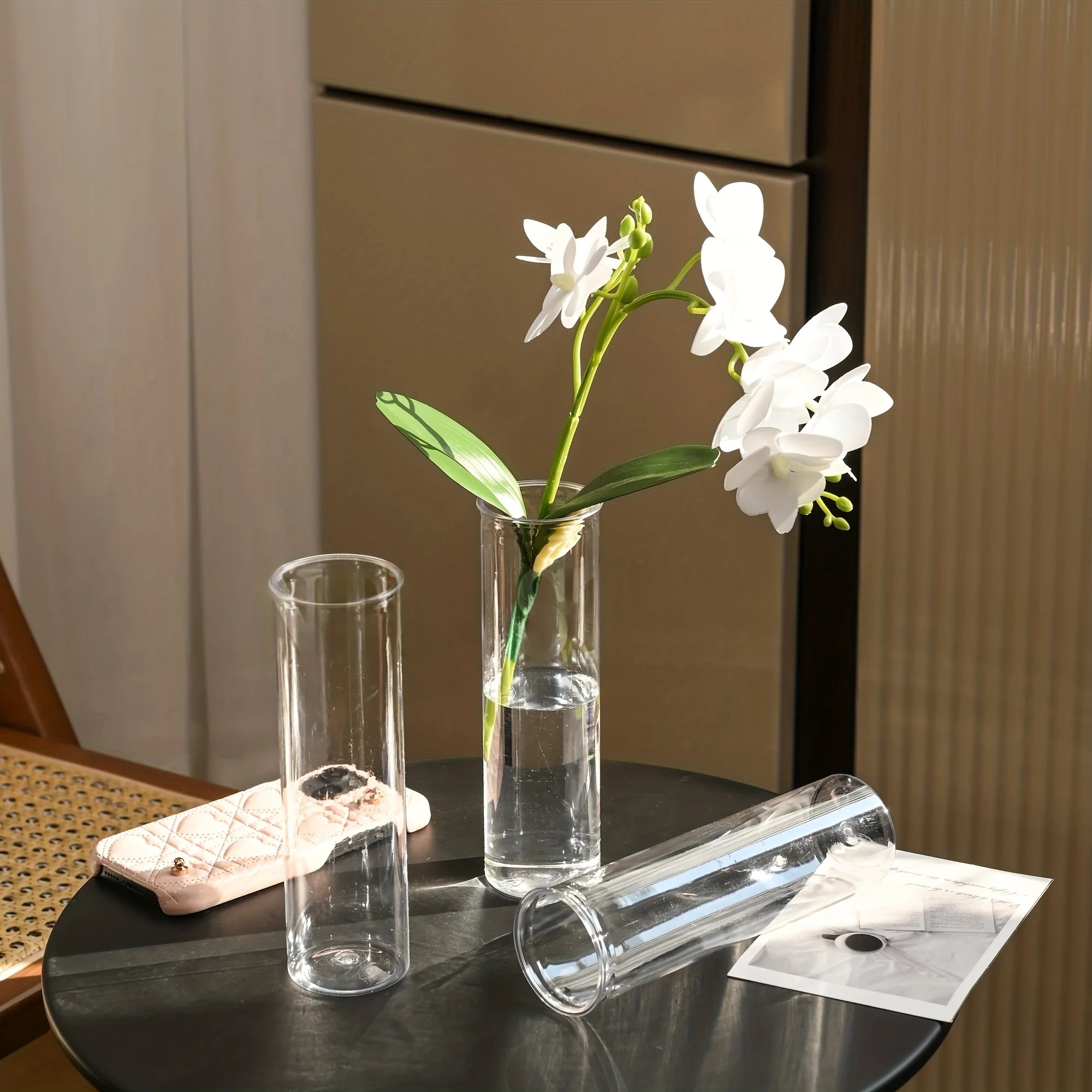 Set de vases cylindriques transparents, trois tailles (vue 5) - Nesty