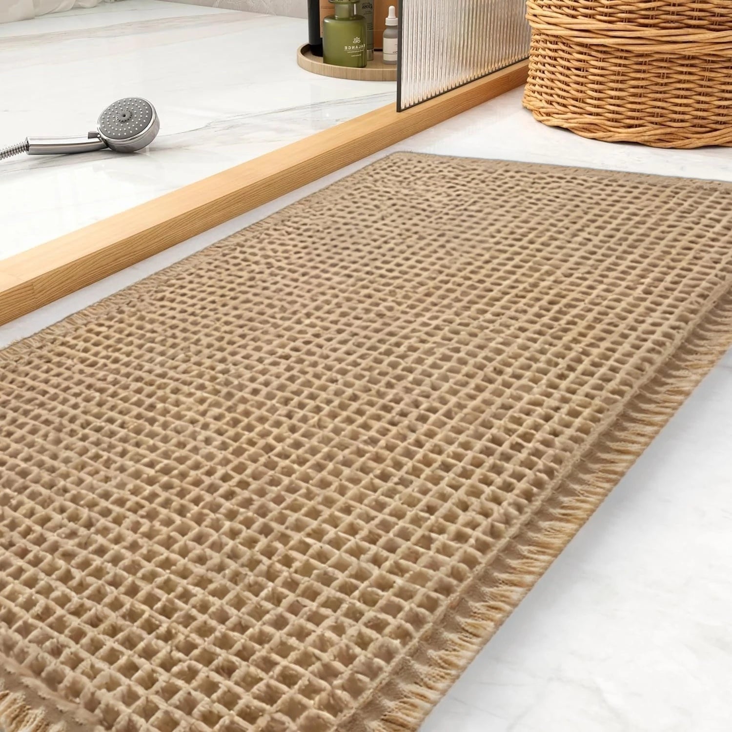 Tapis de bain gaufré à motif géométrique — antidérapant - Nesty (vue 9)
