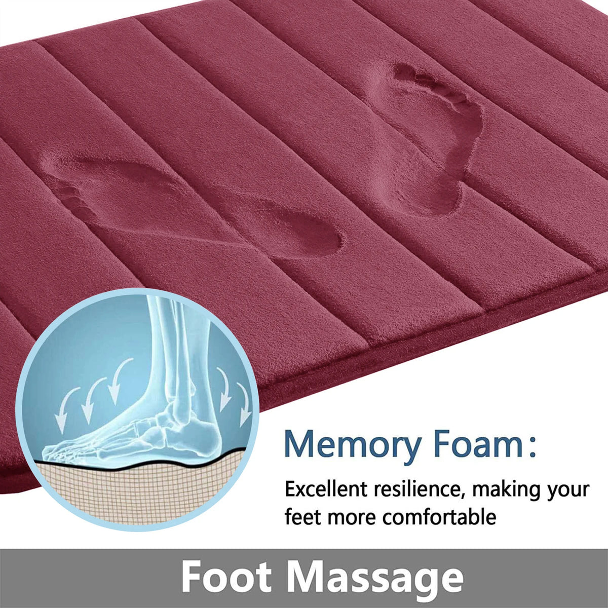 Tapis de bain en mousse à mémoire de forme — coton, très absorbant - Nesty (vue 17)