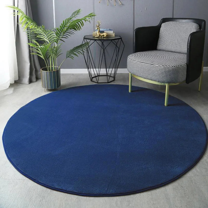 Tapis rond en velours corail Nesty - Tapis court et doux (vue 15)