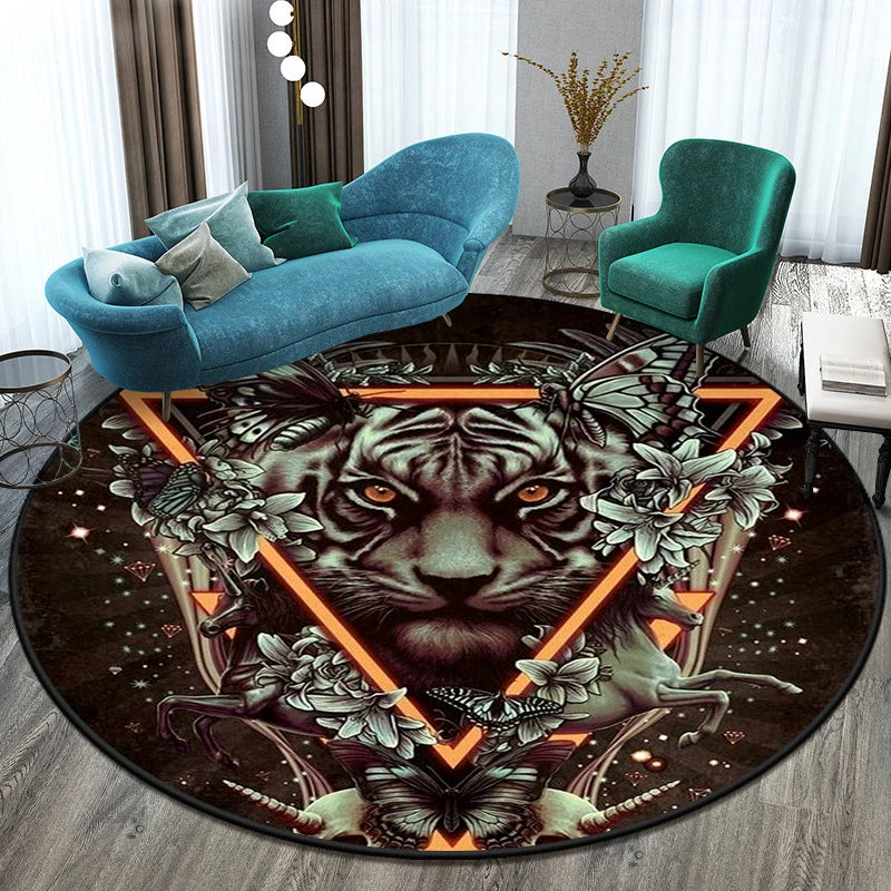 Tapis rond illustré tigre — pour chambre d'enfant - Nesty (vue 4)