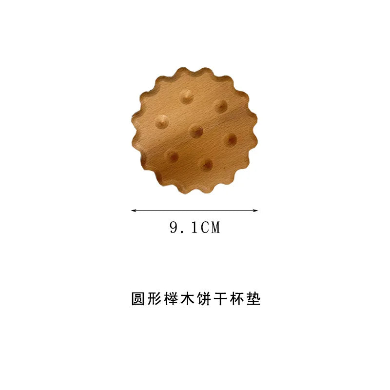Dessous de verre en bois forme biscuit, déco gourmande (vue 11) - Nesty