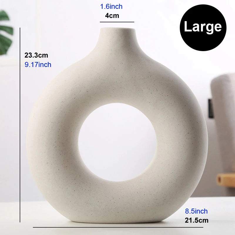 Vase céramique anneau, forme donut nordique - Nesty (vue 9)