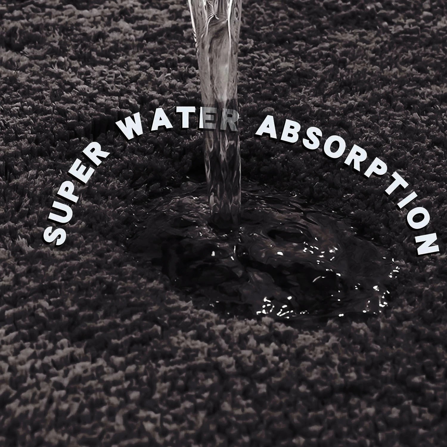 Tapis de bain absorbant Nesty - Démonstration d'absorption d'eau, coloris noir