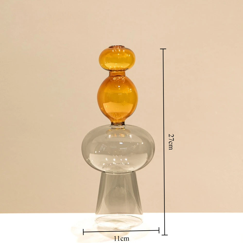 Vase en verre double paroi coloré, culture hydroponique (vue 7) - Nesty