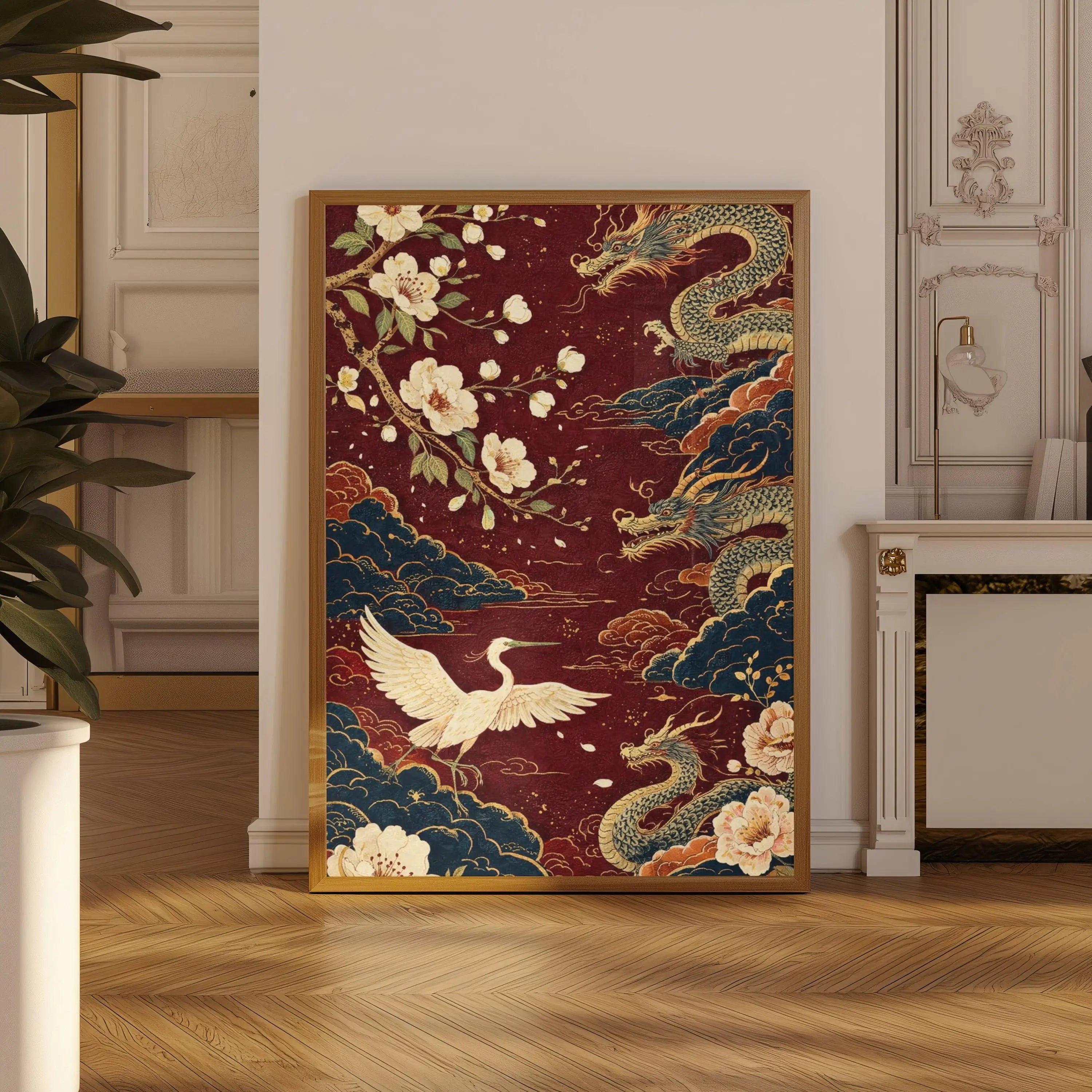Toile imprimée cerisier en fleurs — art mural japandi rose (vue 5) - Nesty
