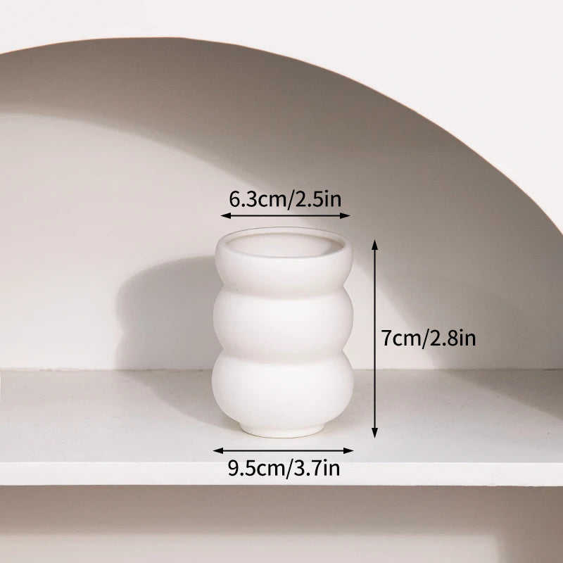Vase en céramique blanc, style nordique épuré - Nesty (vue 13)