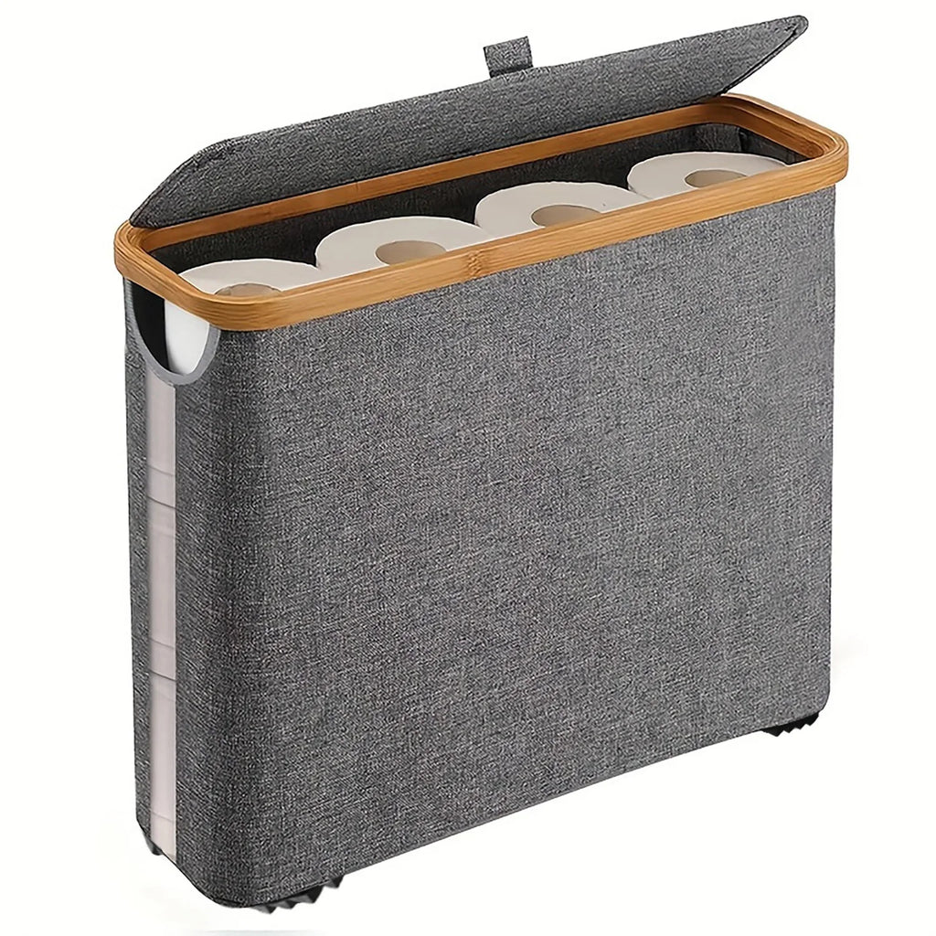 Range-papier toilette tressé en bambou avec couvercle - Nesty (vue 7)