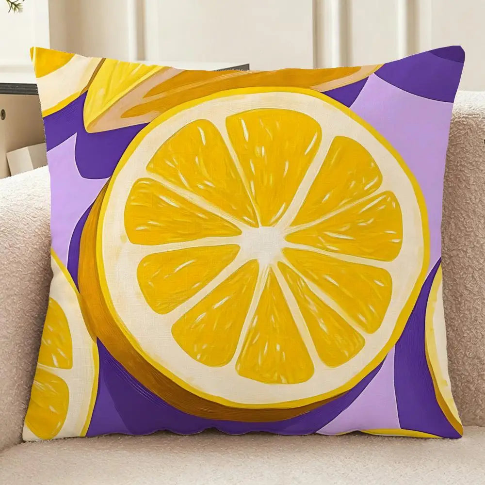 Housse de coussin en lin imitation Nesty - Jaune citron, style léger (vue 8)
