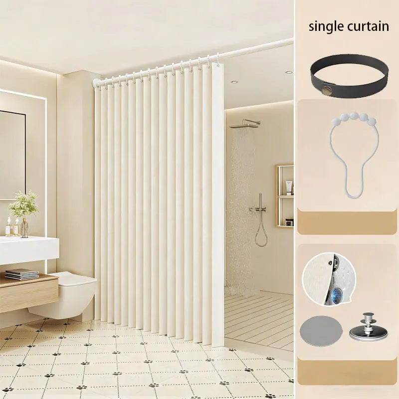 Rideau de douche pliable aimanté — cloison sans perçage - Nesty (vue 7)