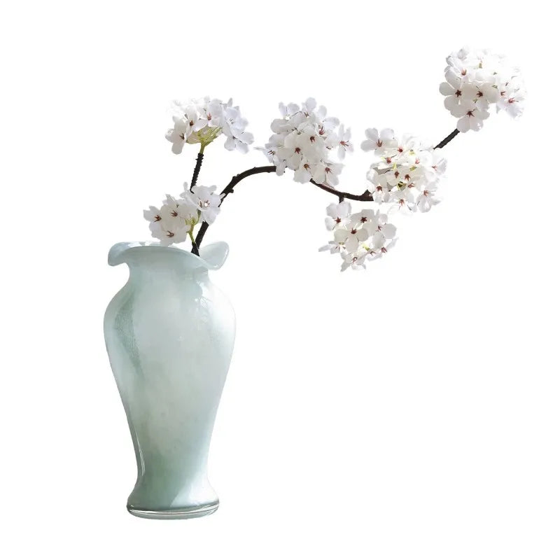 Vase en verre peint rose, décoration florale - Nesty (vue 5)