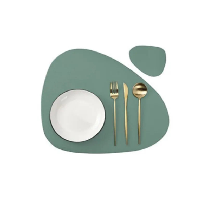 Set de table et dessous de verre en cuir synthétique, réversible - Nesty (vue 14)