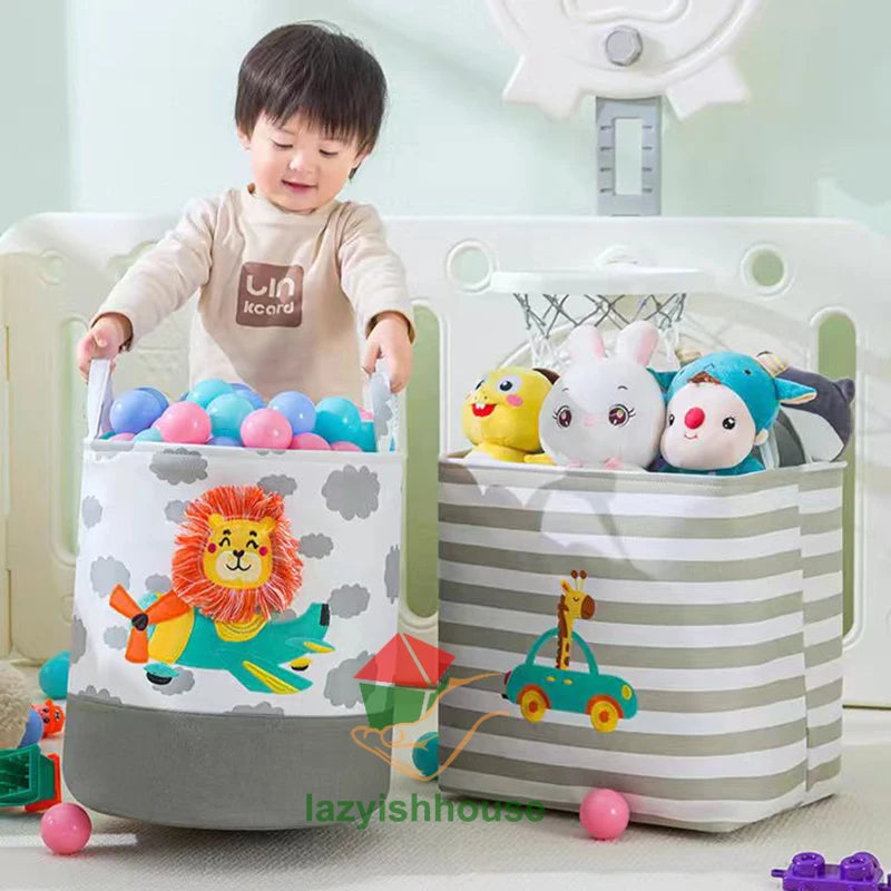 Panier de rangement pliable en lin avec poignées - Nesty (vue 4)