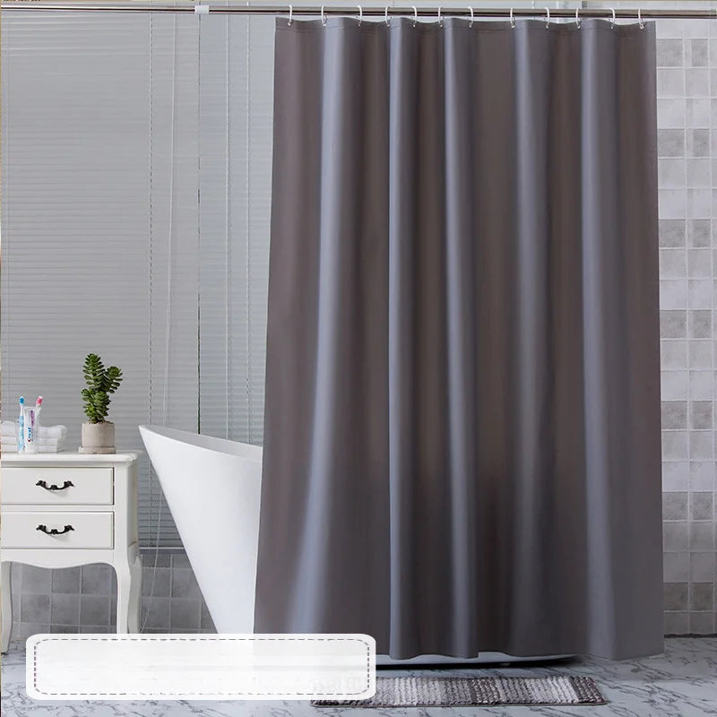 Rideau de douche uni en tissu imperméable, ambiance chaleureuse - Nesty (vue 7)