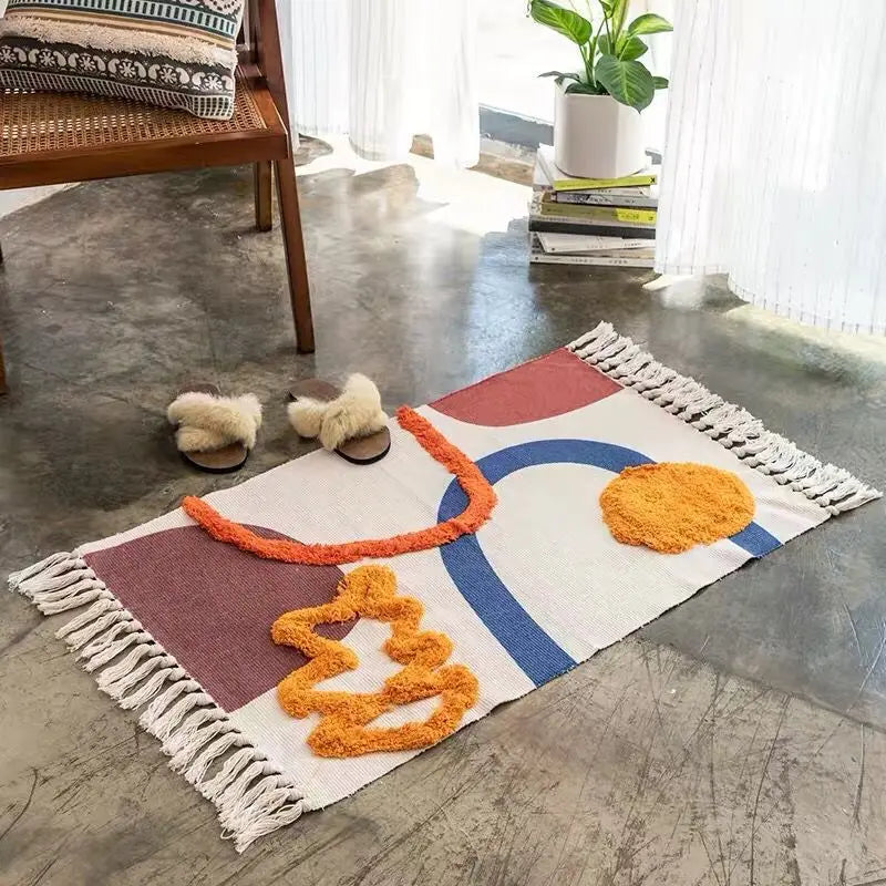 Tapis tissé main à franges — esprit bohème - Nesty (vue 34)