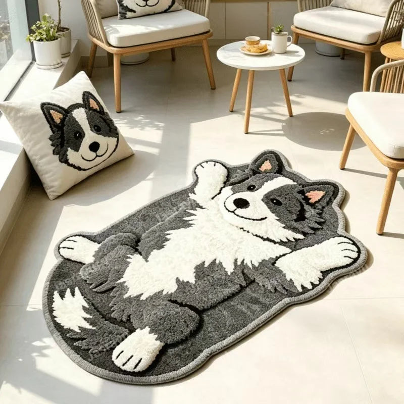 Tapis illustré chat rigolo Nesty - Tapis doux pour chambre d'enfant (vue 7)