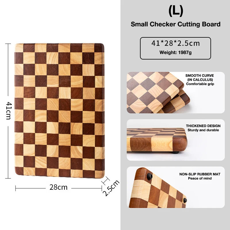 Planche à découper en bois massif, motif mosaïque (vue 7) - Nesty
