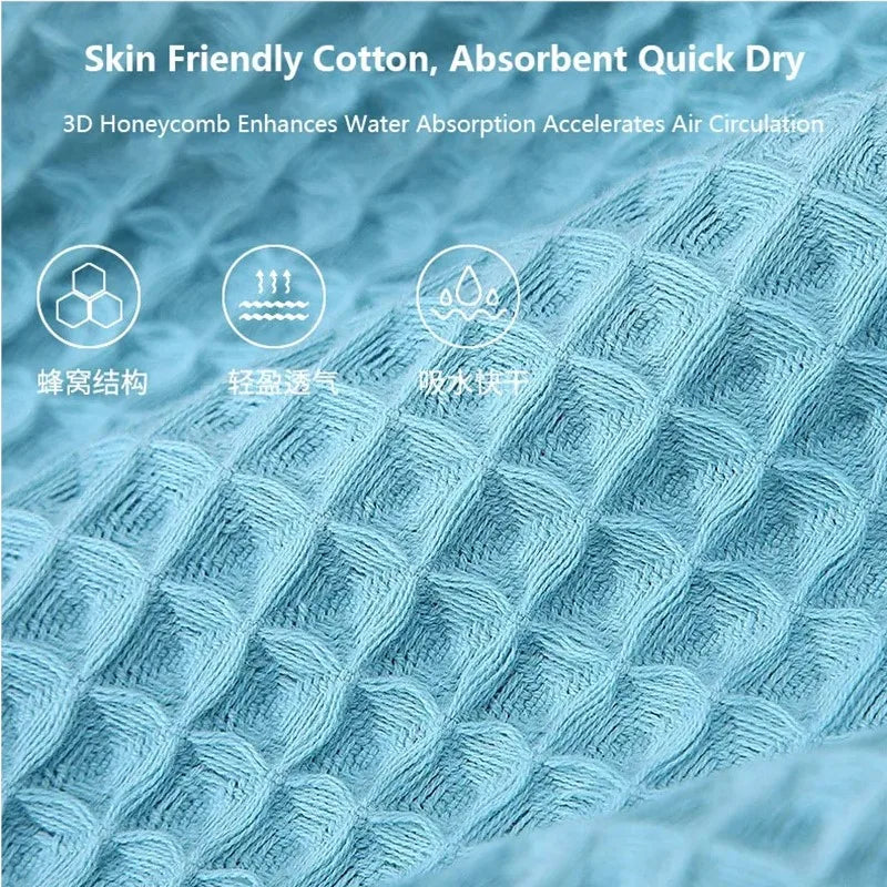 Serviette de bain en coton éponge nid d'abeille — 70 x 140 cm, motif pois - Nesty (vue 2)