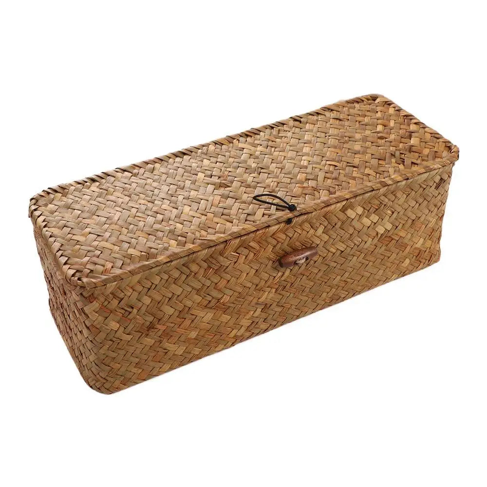 Panier de rangement tressé à 3 compartiments avec couvercle (vue 5) - Nesty