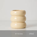 Bougeoir cylindrique en céramique blanche, style nordique (vue 7) - Nesty