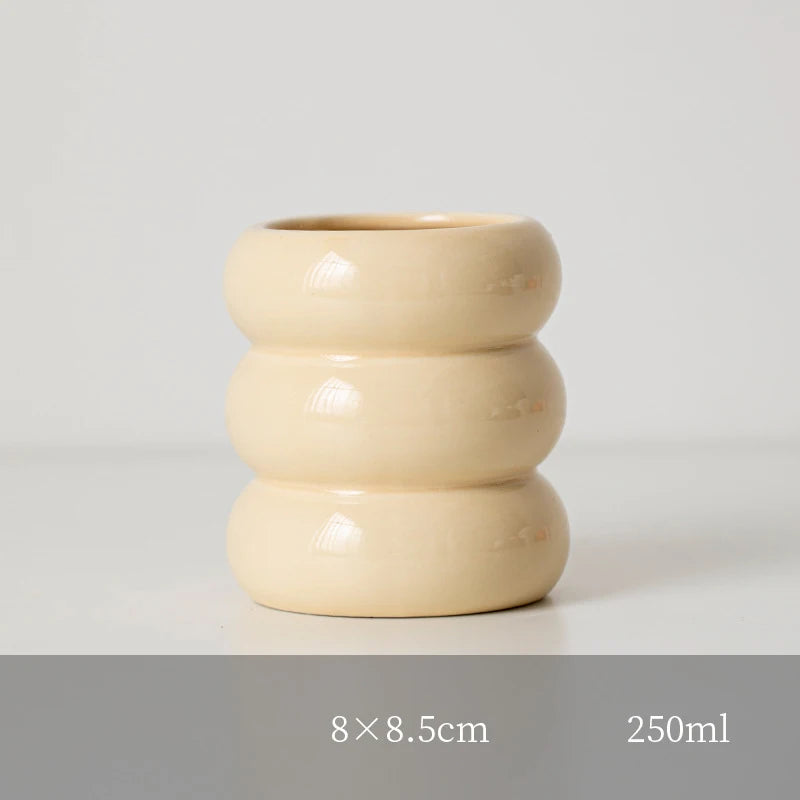 Bougeoir cylindrique en céramique blanche, style nordique (vue 7) - Nesty