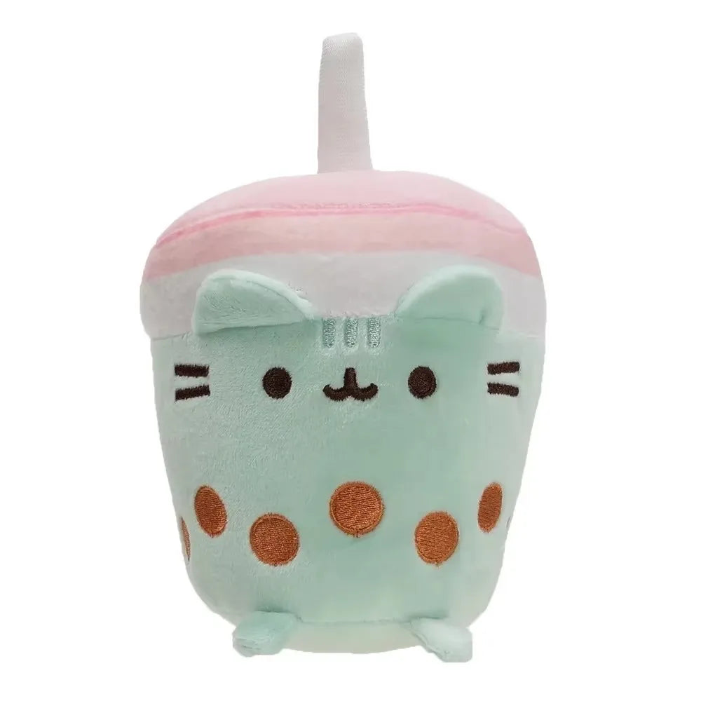 Peluche chat douce Nesty - Modèle boba tea menthe