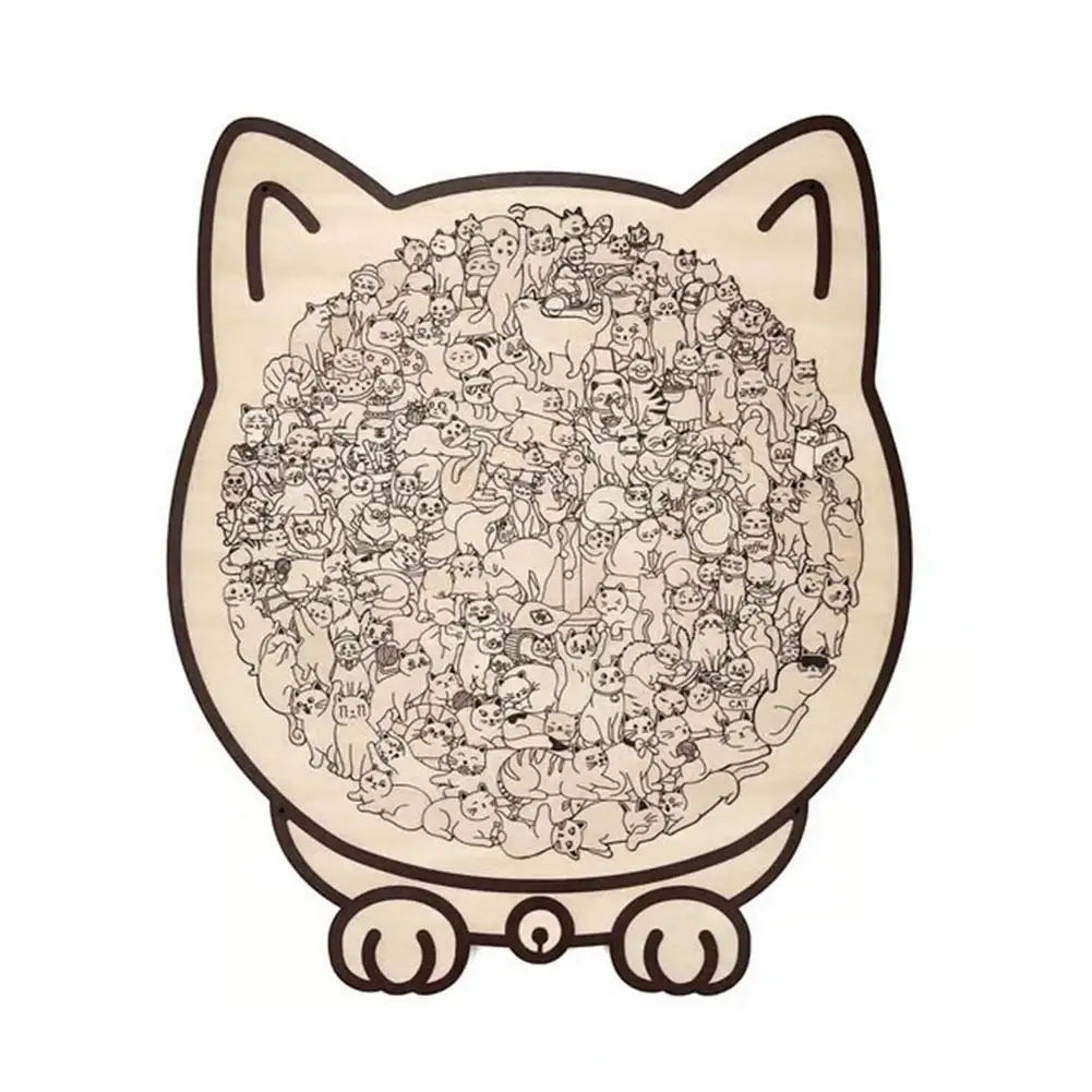 Puzzle en bois 135 pièces Nesty - Chat aux tons Morandi (vue 10)