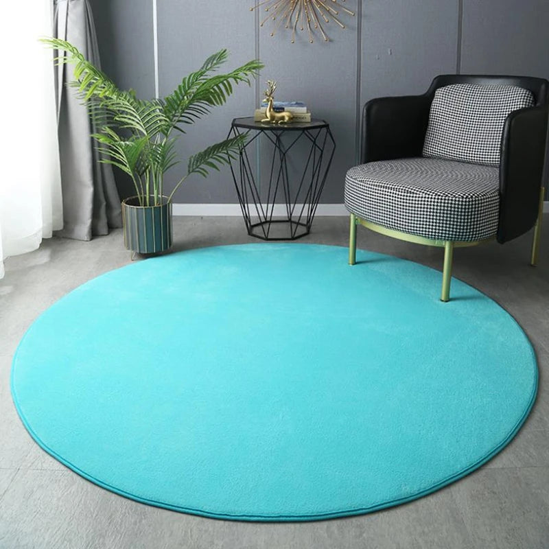 Tapis rond en velours corail Nesty - Tapis court et doux (vue 12)