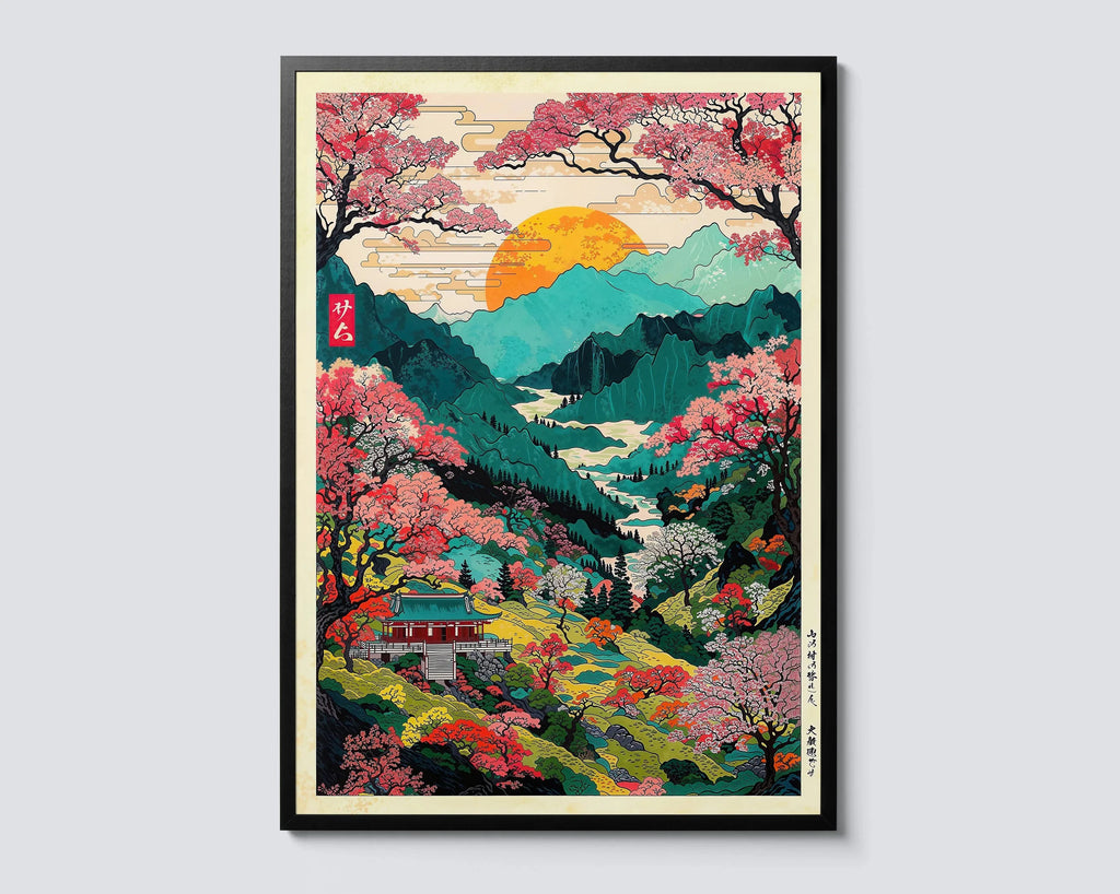 Toile murale vague japonaise Nesty - Mont Fuji au lever du soleil (vue 13)