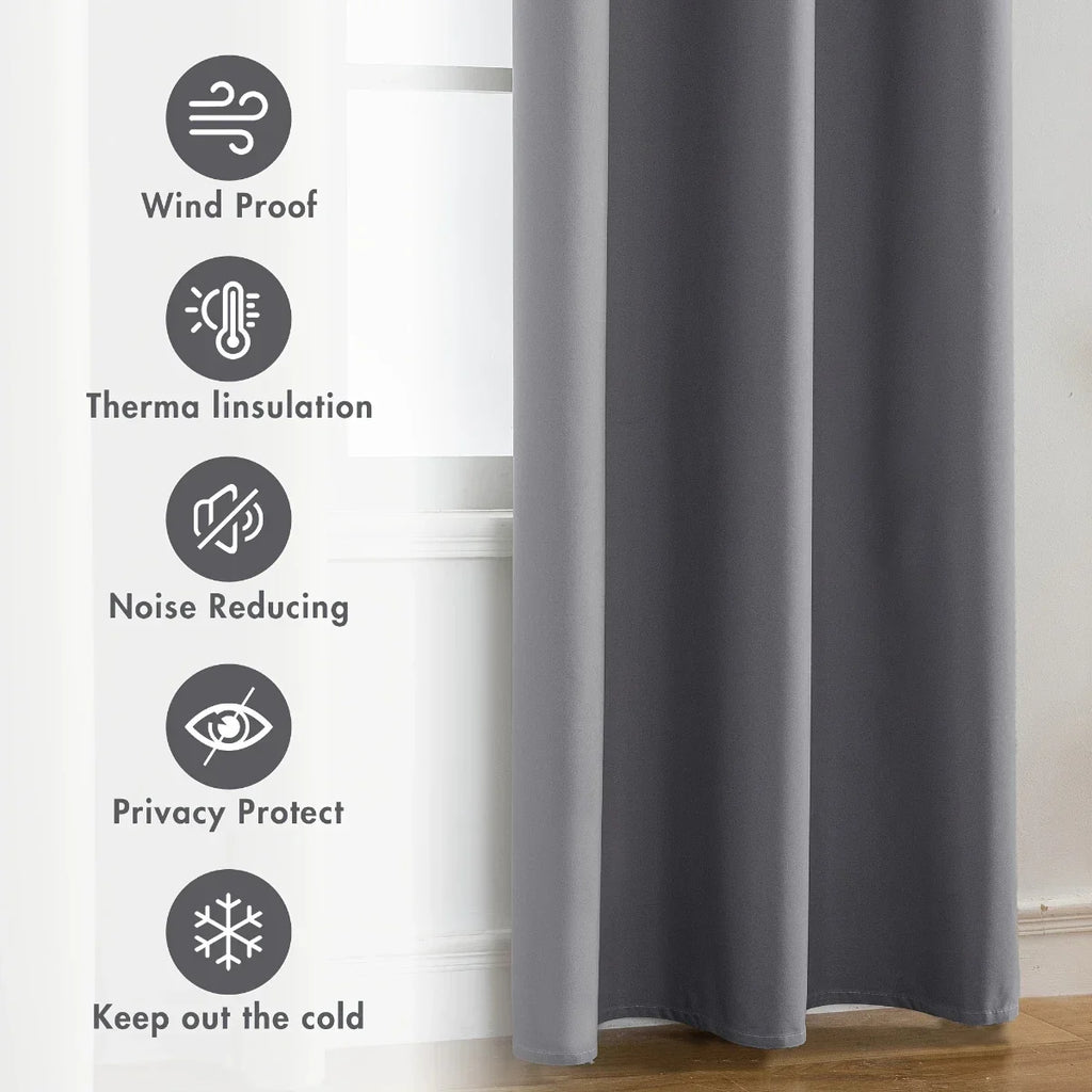 Rideaux occultants doublés Nesty - Lot de 2 pour chambre (vue 5)