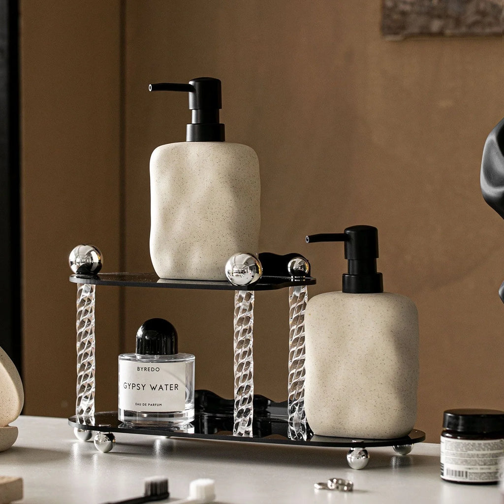Distributeur de savon en céramique, esprit wabi-sabi, 450ml - Nesty (vue 5)