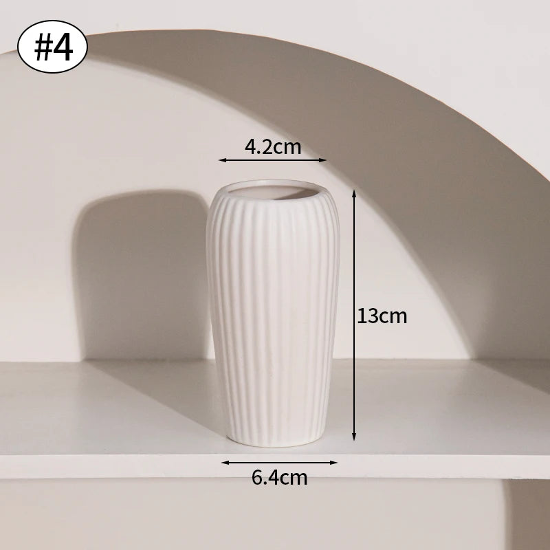 Vase en céramique blanc, style nordique épuré - Nesty (vue 46)