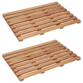 Duo de tapis de douche en bois d'acacia — finition huilée naturelle - Nesty (vue 1)