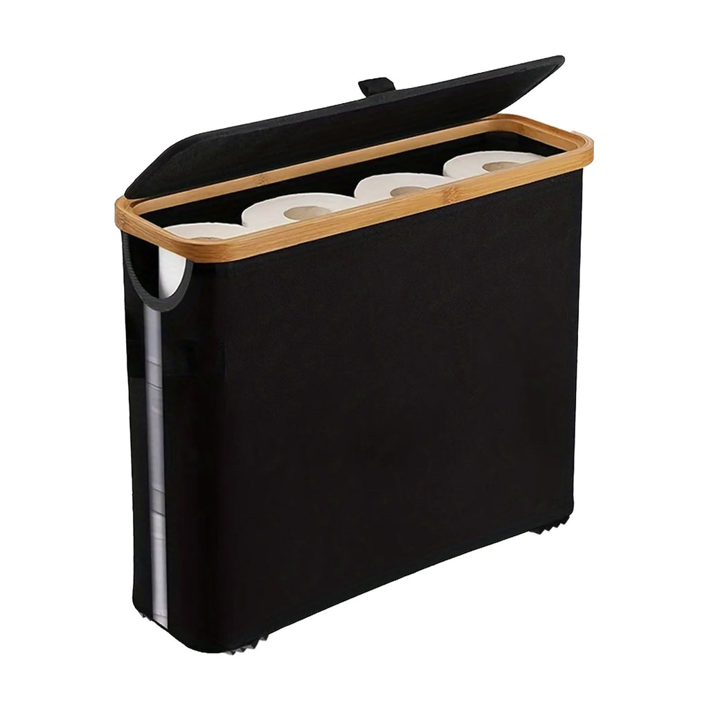 Range-papier toilette tressé en bambou avec couvercle - Nesty (vue 8)