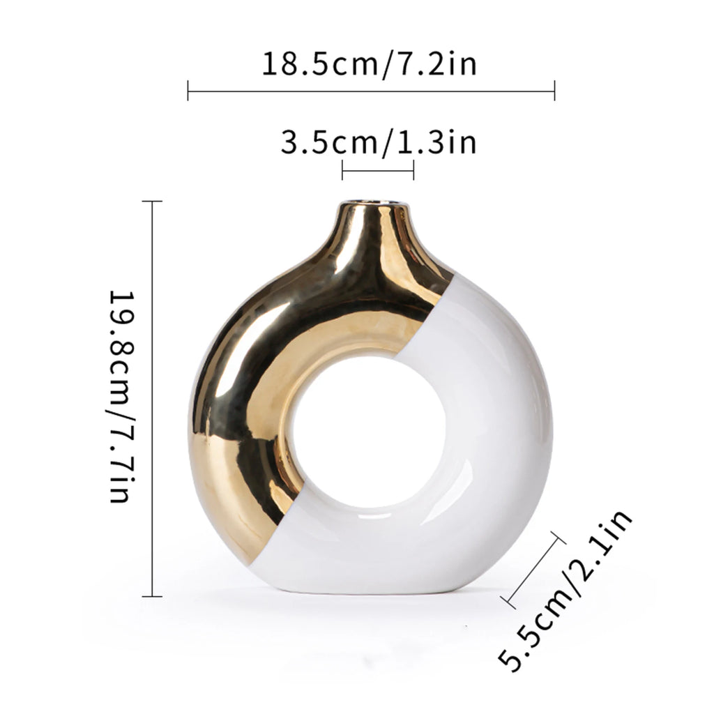 Vase en céramique doré — silhouette nordique, plusieurs tailles (vue 9) - Nesty