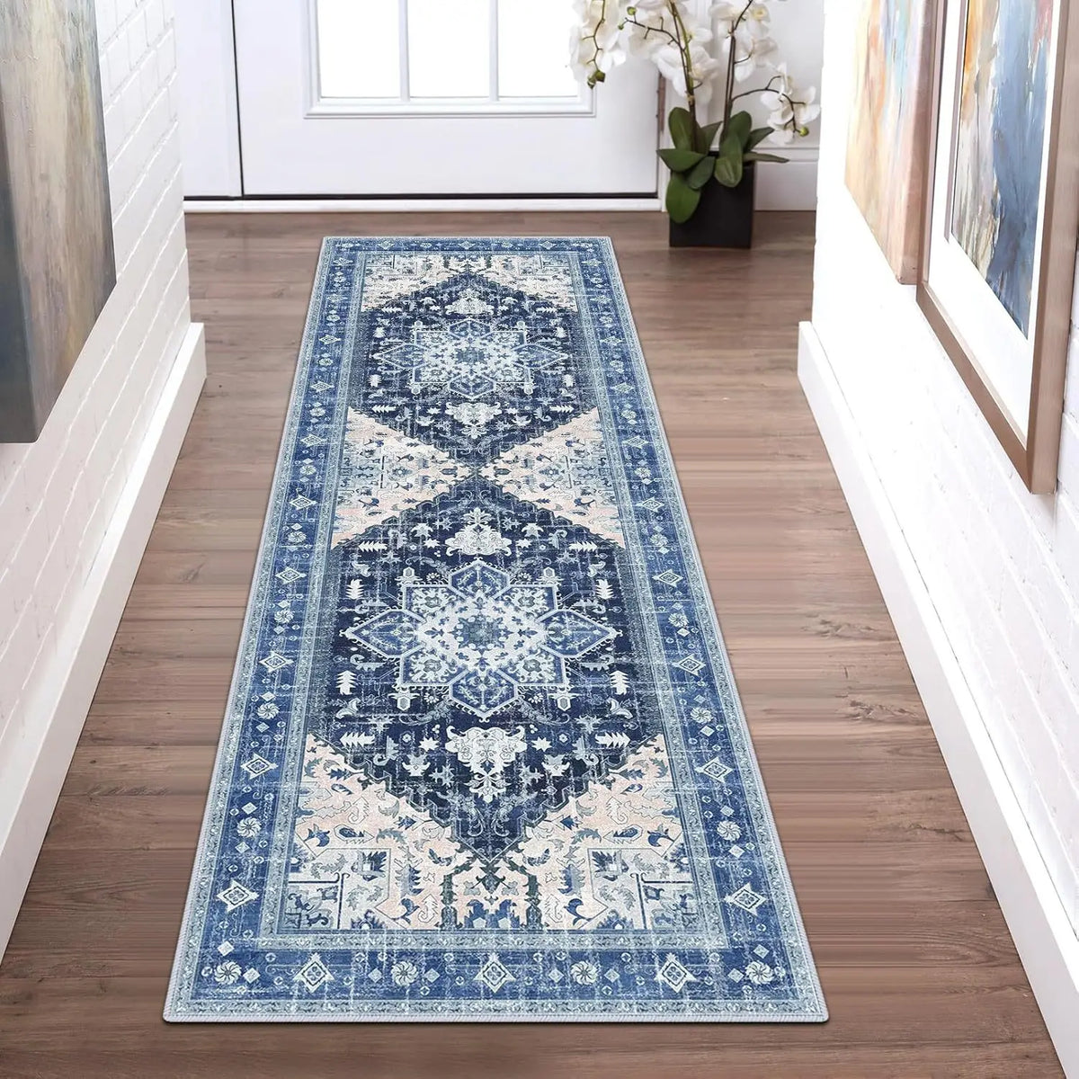 Tapis de couloir style persan Nesty - Chemin de couloir antidérapant (vue 11)