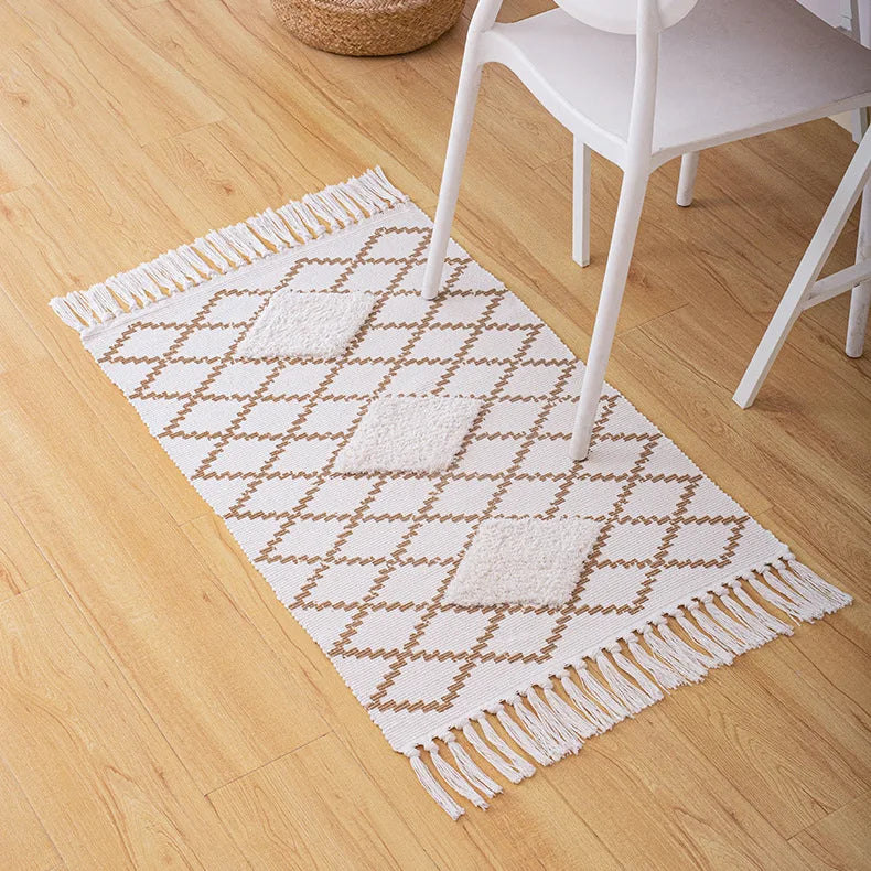 Tapis tissé main à franges — esprit bohème - Nesty (vue 13)