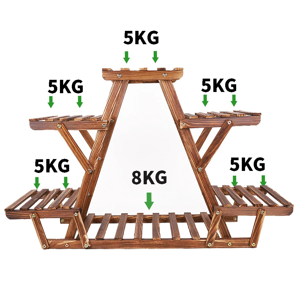 Étagère d'angle à plantes en bois Nesty - 6 niveaux (vue 5)