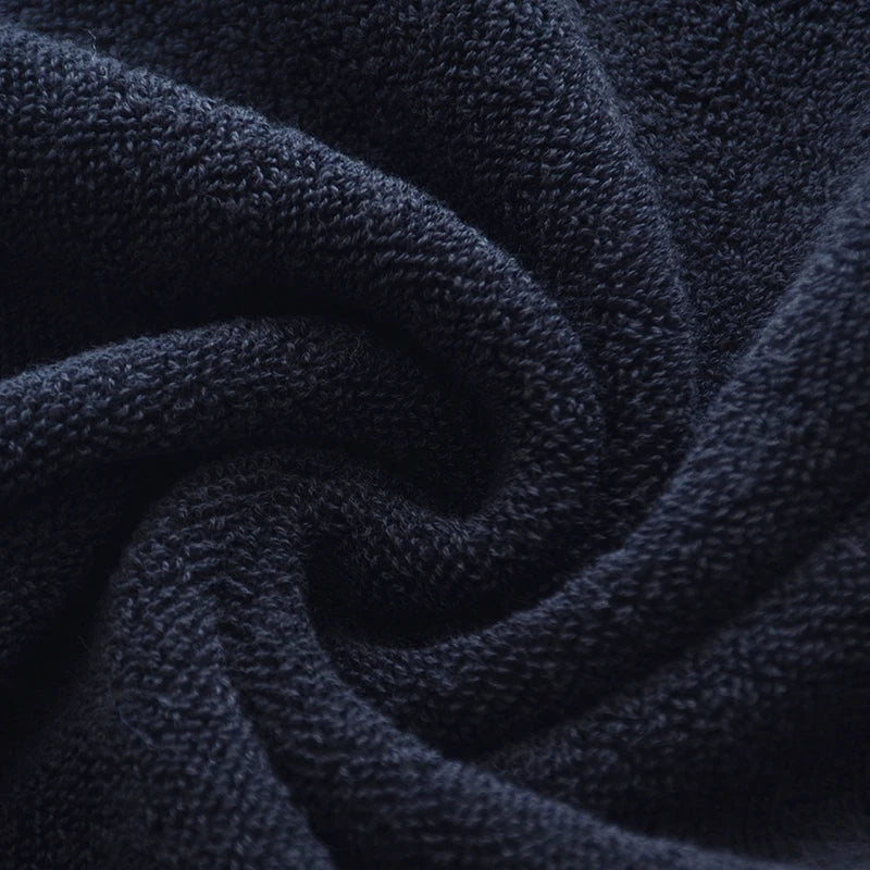 Duo de serviettes de bain noires en coton brodé - Nesty (vue 2)