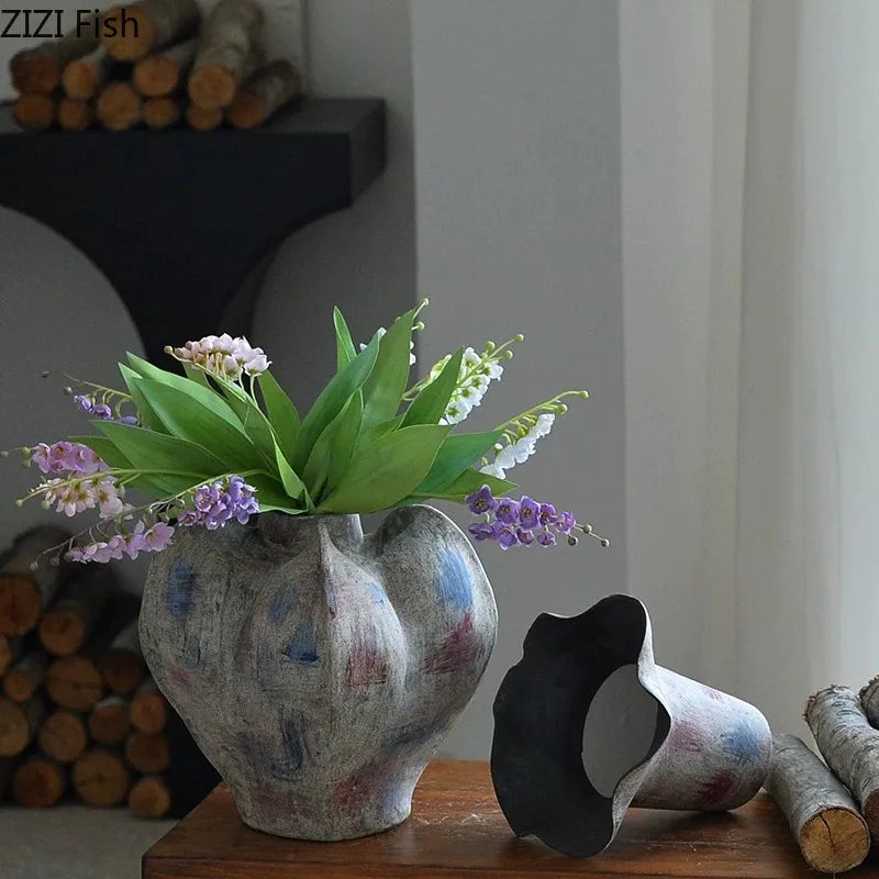 Vase en grès peint à la main, culture hydroponique - Nesty (vue 5)