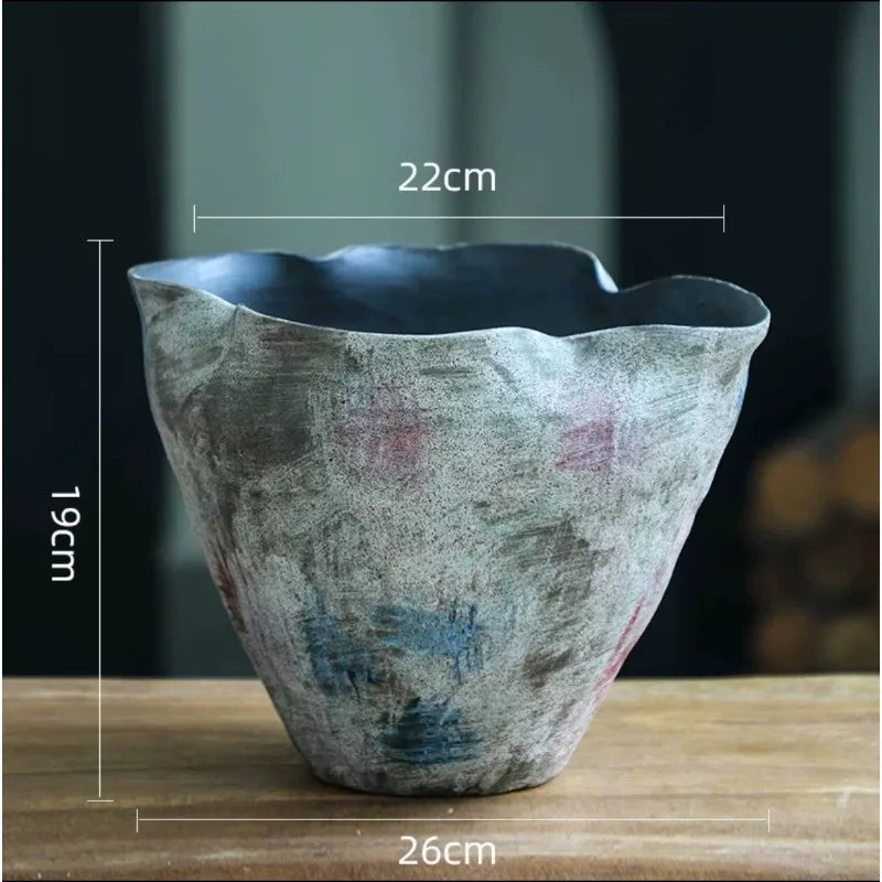 Vase en grès peint à la main, culture hydroponique - Nesty (vue 7)