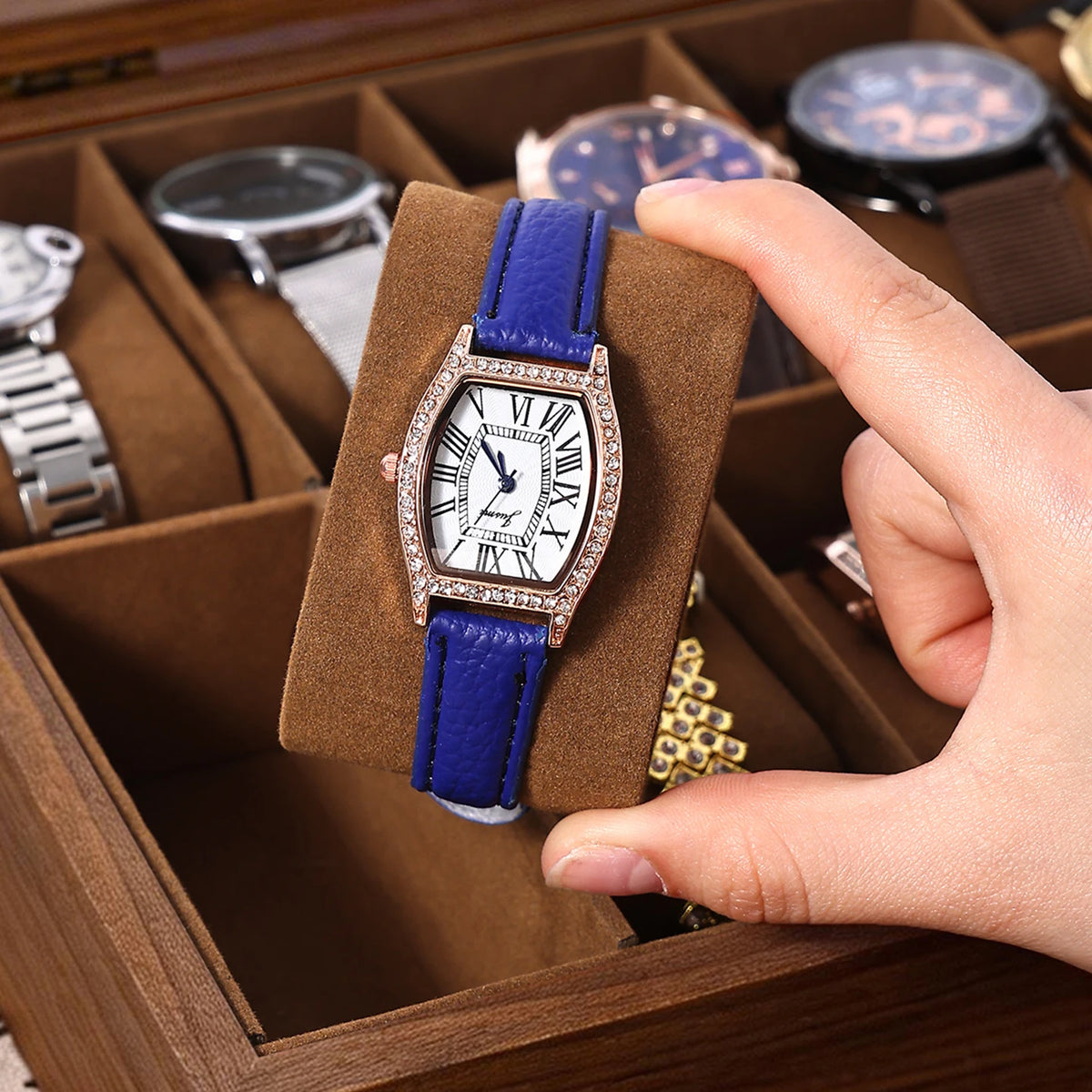 Écrin à montres en bois et velours (vue 5) - Nesty