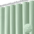 Rideau de douche gaufré en polyester imperméable, uni et anti-moisissure - Nesty (vue 12)