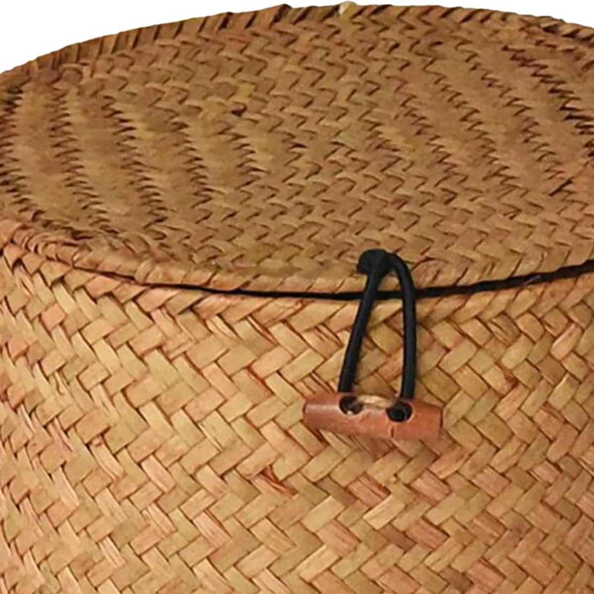 Boîte de rangement ronde en jonc de mer avec couvercle - Nesty (vue 1)