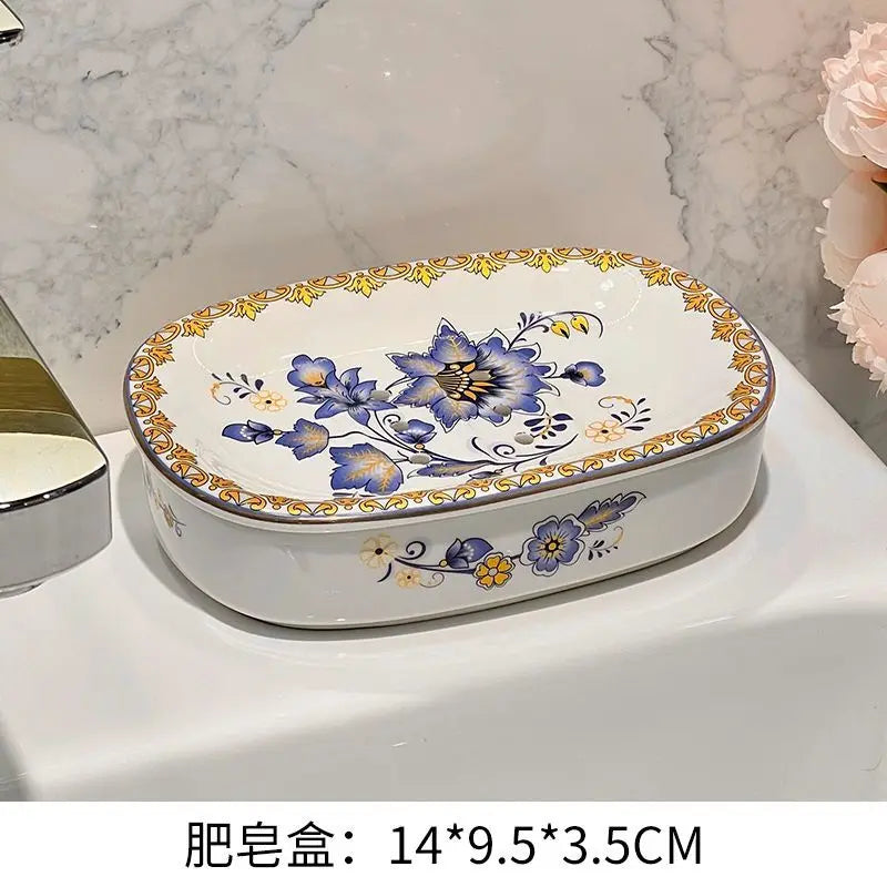 Porte-savon en céramique blanc, design épuré avec égouttage (vue 10) - Nesty