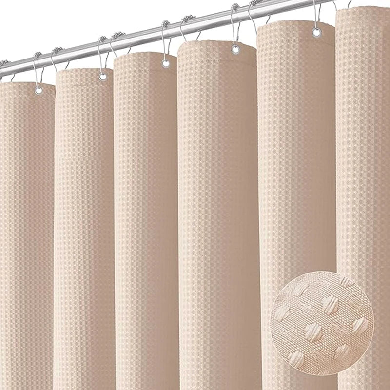 Rideau de douche gaufré opaque — cloison de douche avec crochets - Nesty (vue 12)