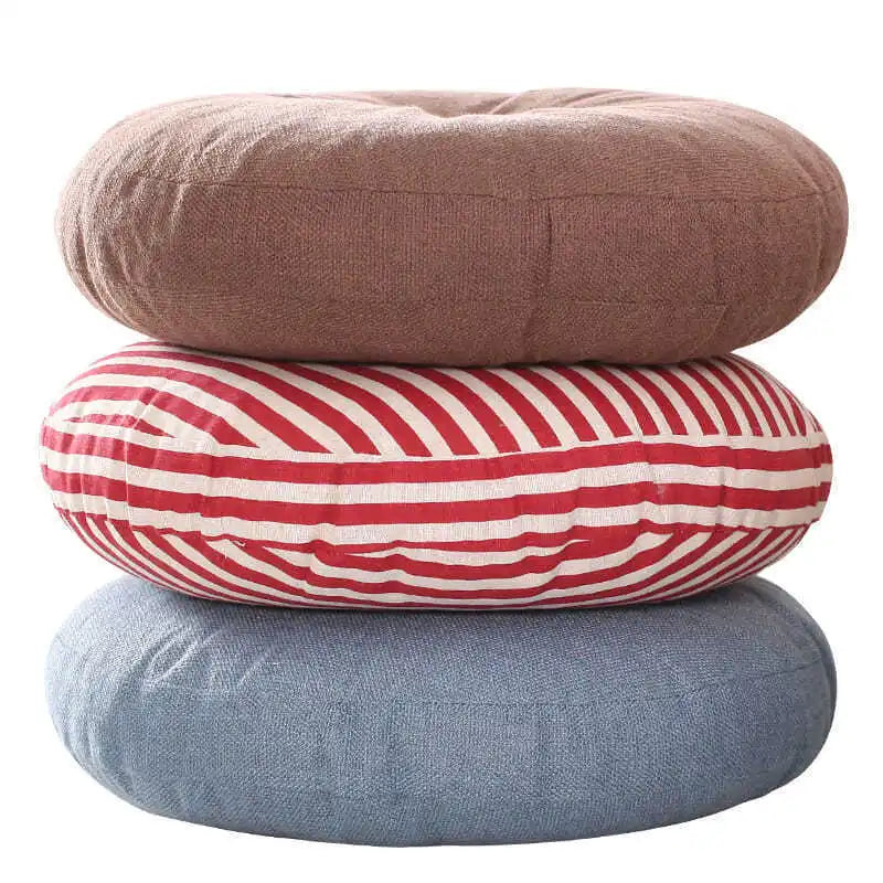 Grand coussin de méditation zafu en lin Nesty - Pour banquette ou yoga (vue 5)