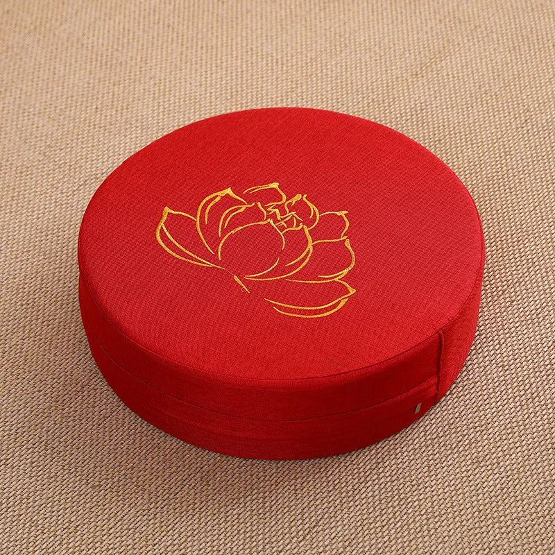 Coussin de méditation en lin Nesty - Texture lotus, modèle compact (vue 7)