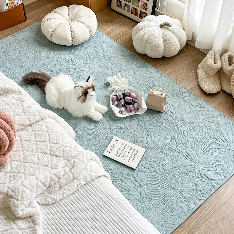 Tapis en coton lavé matelassé — coloris uni (vue 7) - Nesty