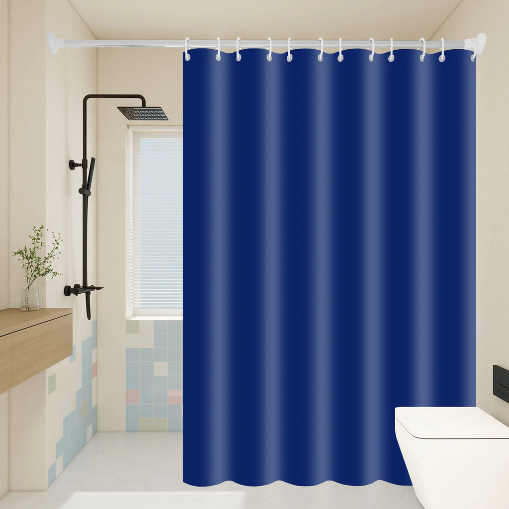 Rideau de douche bleu marine en PEVA, uni et imperméable - Nesty (vue 1)